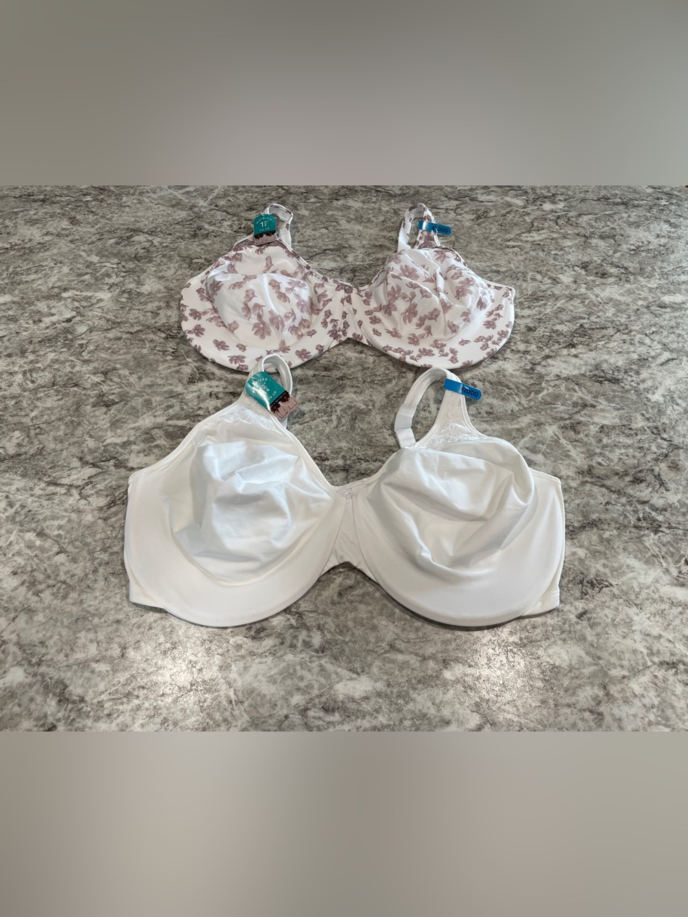 2- Bali Minimizer Bra 42DDD - NWT - white & floral